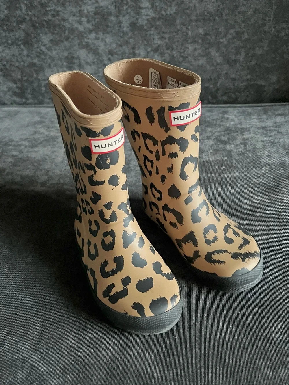 Hunter Kids Tawny Leopard Boots Size 10